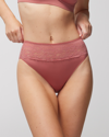 Soma Women's No Show High-leg Panty With Lace In Pink Size Xs |  Vanishing Edge Panties In Pink