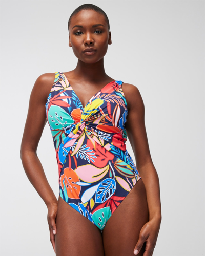 Soma Women's Bleu Rod Color Field Off-the-shoulder Mio One-piece Swimsuit In Multi-color Size 10 |