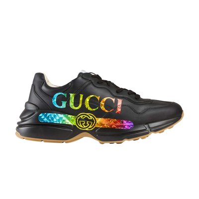 Pre-owned Gucci Rhyton 'iridescent Logo' In Black