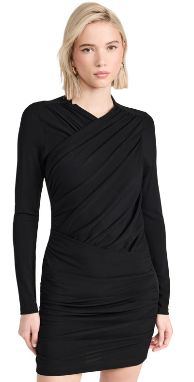 Enza Costa Matte Jersey Wrap Dress Black S