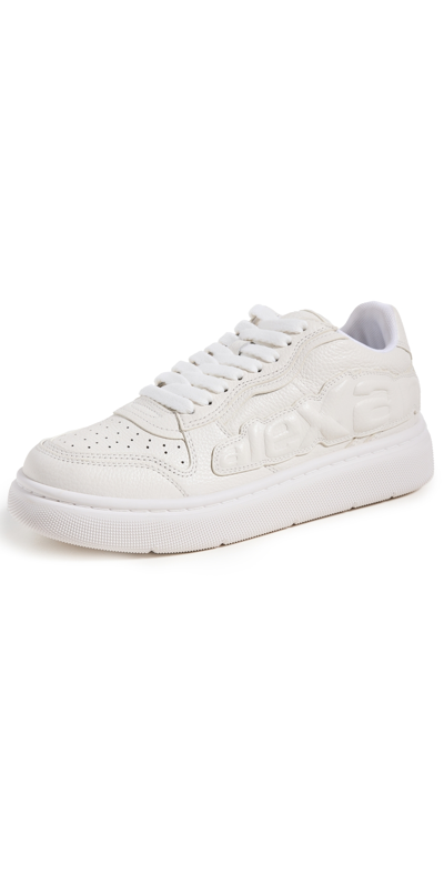 Alexander Wang Puff Pebble Leather Sneaker With Logo In 144 Optic White