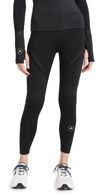 Adidas By Stella Mccartney Truepurpose Perforated Printed Recycled Stretch-jersey Leggings In Black