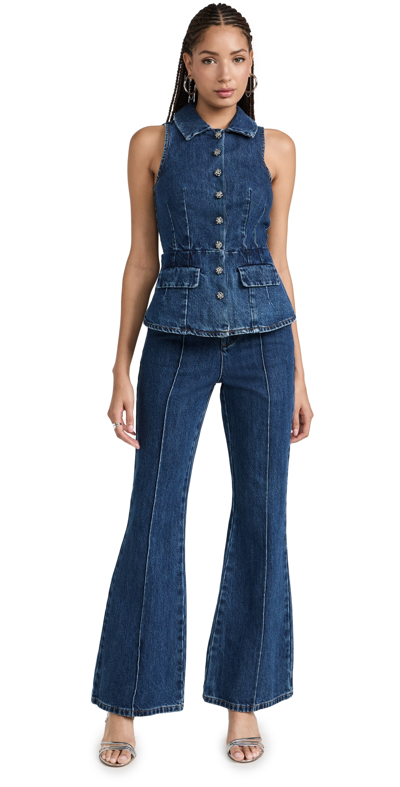 SELF-PORTRAIT BLUE DENIM 2 PIECE JUMPSUIT BLUE