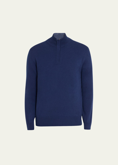 Bergdorf Goodman Men's 12-gauge Cashmere Sweater In Blue