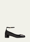 Prada Sequin Ankle-strap Ballerina Pumps In Black