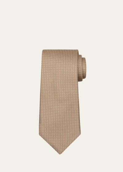 Ralph Lauren Men's Cashmere-silk Pindot Tie In Taupe