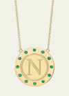 Tracee Nichols 14k Gold Initial Token Necklace With Emeralds