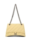 Balenciaga Crush Chain Quilted Medium Shoulder Bag In Butter Yellow