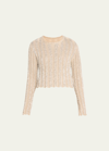BRUNELLO CUCINELLI PLISE CROPPED SWEATER WITH PAILLETTE DETAIL