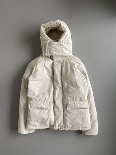 Pre-owned Helmut Lang 1998 Eskimo Parka White W/ Detatchable Hood In Cream