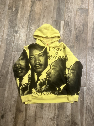 Pre-owned Supreme Ss18 Mlk Hooded Sweatshirt In Yellow