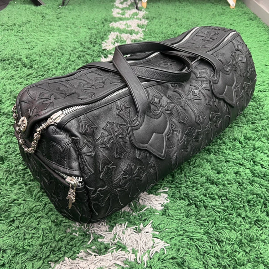 Pre-owned Chrome Hearts Cemetery Cross Duffle Bag In Black ModeSens