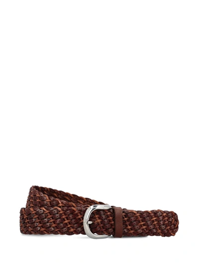 Brunello Cucinelli Braided Belt In Brown