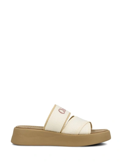 Chloé Sandals In Beige-white