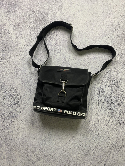 Pre-owned Polo Ralph Lauren X Vintage Polo Sport Ralph Laurent Shoulder Bag Black Logo 90s