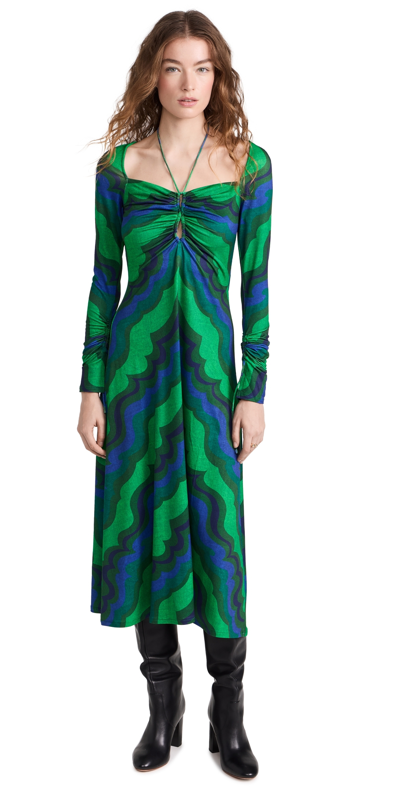 Chufy Hendrix Dress Wavy Green M