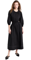 Proenza Schouler White Label Nora Backless Puff-sleeve Midi Dress In Black
