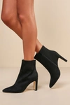 CHINESE LAUNDRY ERIN BLACK SUEDE POINTED-TOE ANKLE BOOTIES