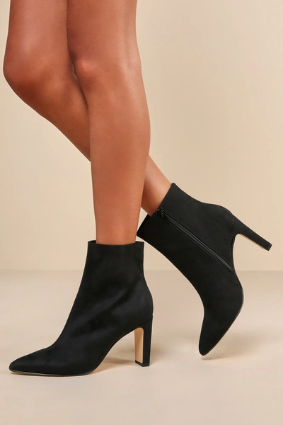 Chinese Laundry Erin Black Suede Pointed-toe Ankle Booties
