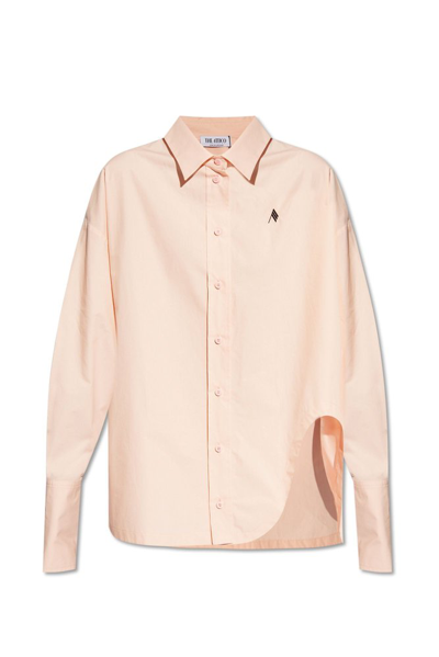 Attico The  Logo Embroidered Buttoned Shirt In Pink