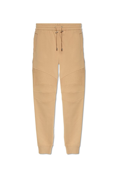 Balmain Drawstring Track Trousers In Beige