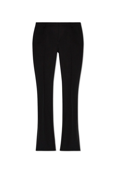 Balmain Pleat Front Flared Trousers In Black
