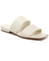 Vince Zofi Leather Two-band Flat Sandals In White