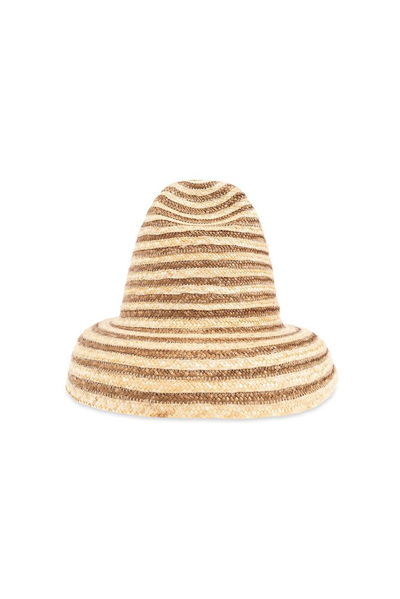 Cult Gaia Magda Stripe Detailed Hat In Beige