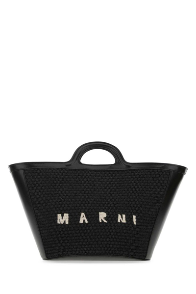Marni Tropicalia Small Tote Bag In Black