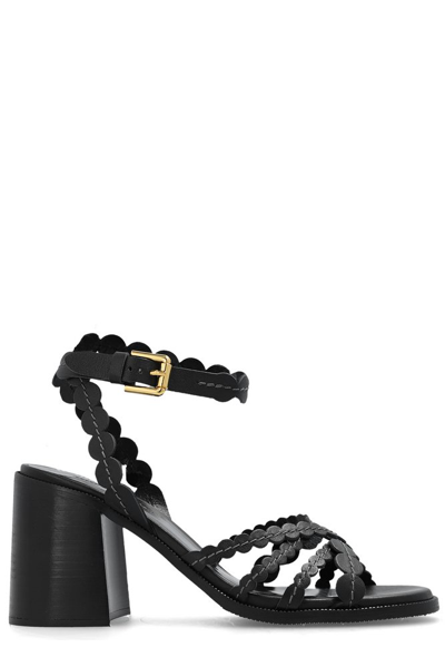 See By Chloé Women's Kaddy 80mm Leather Block-heel Sandals In Black