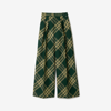 BURBERRY BURBERRY PLEATED CHECK WOOL TROUSERS