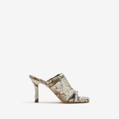 Burberry Python-embossed Zipper Mule Sandals In Serpent