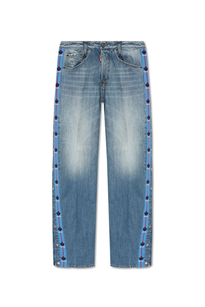 Dsquared2 Side Tape Detailed Jeans In Blue