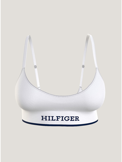 Tommy Hilfiger Monotype Logo Bralette In White