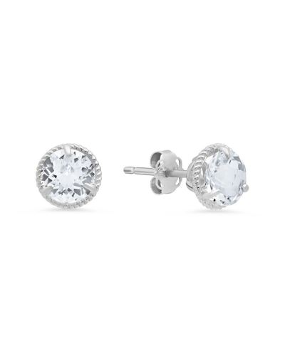 MAX + STONE MAX + STONE 14K 1.60 CT. TW. WHITE TOPAZ HALO STUDS