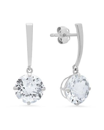 Max + Stone 14k 3.50 Ct. Tw. White Topaz Drop Earrings In Metallic