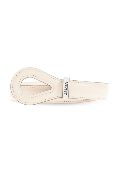 Isabel Marant Brindi Leather Belt In White