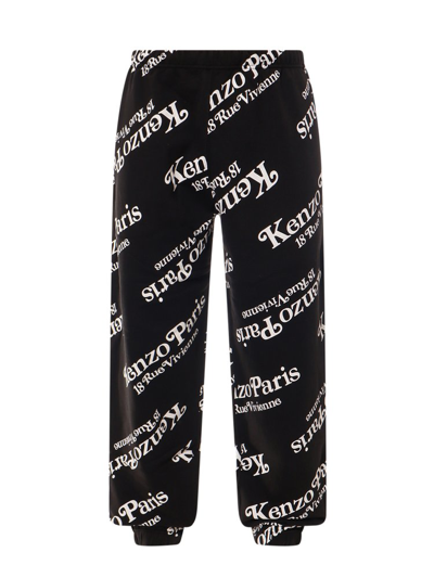 Kenzo Paris Logo Printed Track Pants In Black