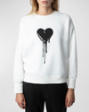 Zadig & Voltaire Oscarpmo Flowing Heart Sweatshirt In Judo