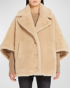 Max Mara Cambusa Wool Blend Short Sleeved Coat In White