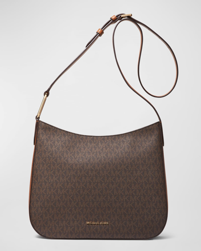 Michael Michael Kors Kensington Large Monogram Crossbody Bag In Brown Acorn