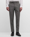 Isaia Men's Flat-front Trousers In Gray