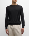 Loro Piana Men's Girocollo Balfour Crewneck Sweater In Black