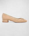 VERONICA BEARD CECELIA SUEDE BLOCK-HEEL BALLERINA PUMPS