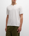 Vince Slub Split Neck Tee In Off White