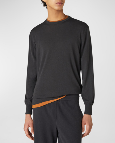 Loro Piana Crewneck Cashmere Sweater In Black