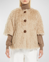 Max Mara Calamo Button-front Cape In Sand