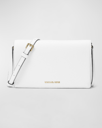 Michael Michael Kors Jet Set Medium Flap Crossbody Bag In Optic White