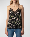 Zadig & Voltaire Chrsty Soft Crinkle Camisole In Noir