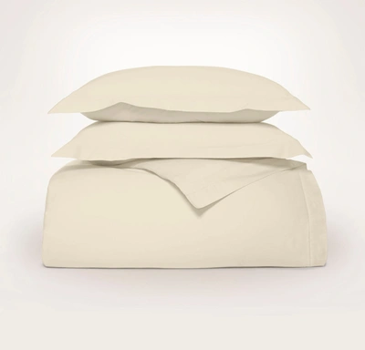 Boll & Branch Organic Percale Hemmed Duvet Set In Natural